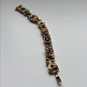 GOLDETTE VINTAGE VICTORIAN SLIDER CHARM BRACELET